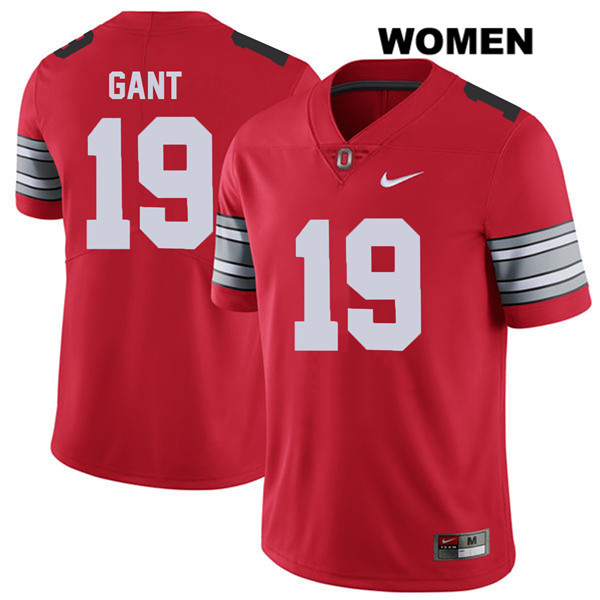 Ohio State Buckeyes Women's Dallas Gant #19 Red Authentic Nike 2018 Spring Game College NCAA Stitched Football Jersey FD19J12UM
